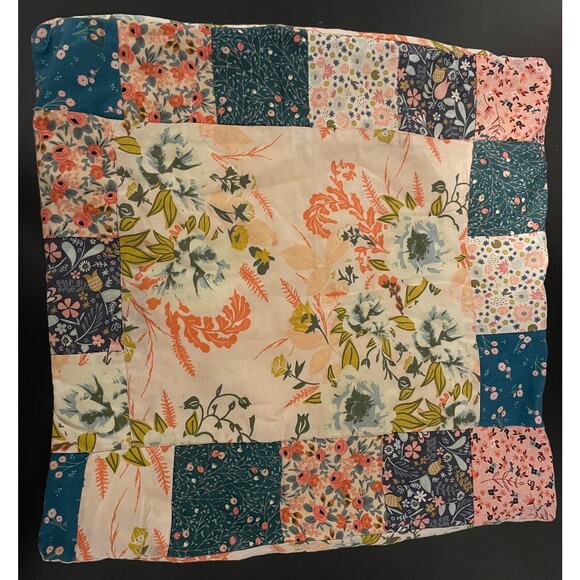 Handmade Patchwork Floral Throw Pillow Cover Envelope Closure Cottagecore 70s - Picture 1 of 7